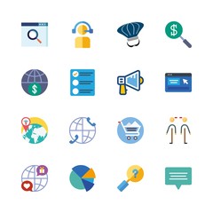 16 marketing icons set