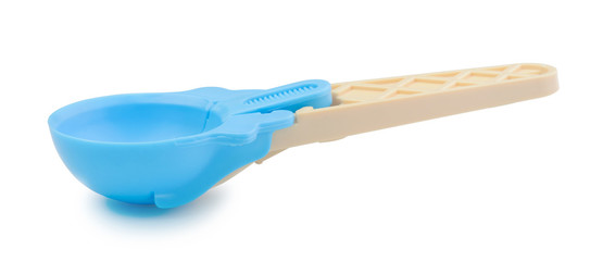 Plastic spoon for ice cream isolated