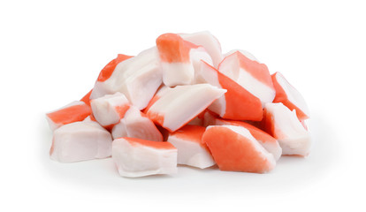 Crab meat isolated on white