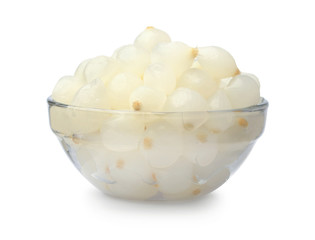 Pickled onion isolated on white