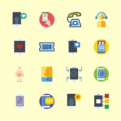 telephone icons set. call, modern, monitor and background graphic works