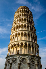 The famous leaning tower of pisa
