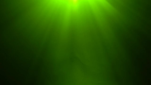 Stage Spotlight with Laser green rays and smoke