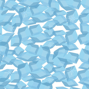 Pattern seamless with a Ice cubes on an isolated background