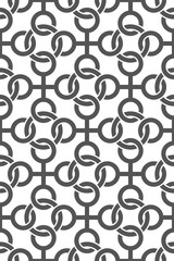 Seamless pattern with a pattern of connected rings. Continuous chain of shapes.
