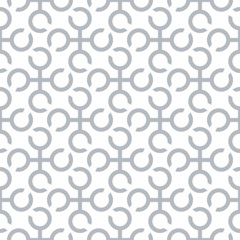 Seamless pattern with a pattern of connected rings. Continuous chain of shapes.