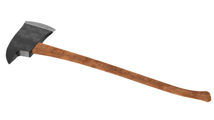 3D render long ax isolated on white background