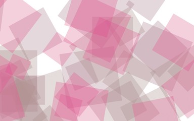 Multicolored translucent squares on white background. Red tones. 3D illustration