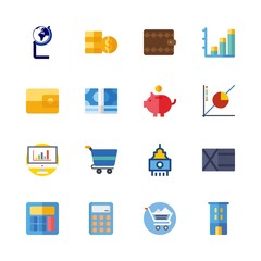 16 economy icons set