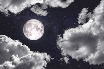 Obraz na płótnie Canvas night dark sky with stars moon and moonlight