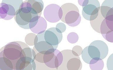 Multicolored translucent circles on a white background. Green tones. 3D illustration