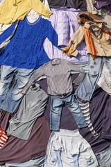 Fototapeta premium Background of old clothes.