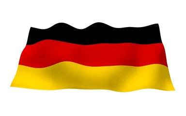Flag of Germany. Wide format 3D illustration. State symbol of the Federal Republic of Germany. 3D rendering