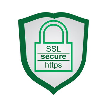 Webpage security icon with shield