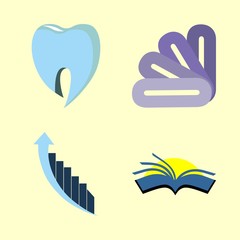 logo vector icons set. dentist logo, finance company logo, library logo and tetile fabric logo in this set