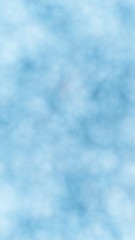 Background of abstract white color smoke isolated on blue color background. The wall of white fog. 3D illustration