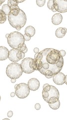 Ethereum economic financial bubble. Cryptocurrency 3D illustration. Business concept. Golden bubbles on a white background