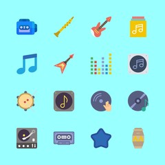 16 music icons set