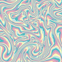 Marble texture. Rainbow pastel tones. Psychedelic background. Fantasy colorful card. Fluid painting. Vector illustration
