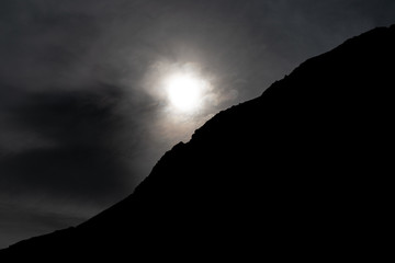 Mountain in silhouette