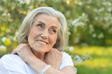 Portrait of a beautifil elderly woman posing