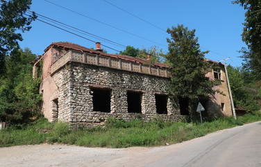 Abandoned old stone house