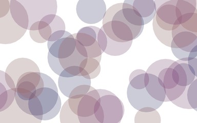 Multicolored translucent circles on a white background. Red tones. 3D illustration