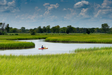 Kayaker in the Marshland