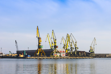old cranes from an eastern europe dock