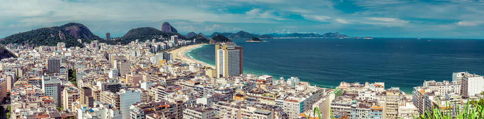 Fototapeta na wymiar Panorama of Rio de Janeiro with Copacabana Beach, Brazil