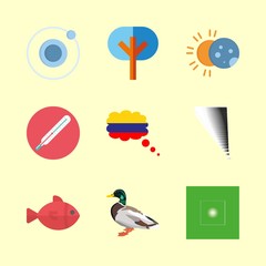 9 nature icons set