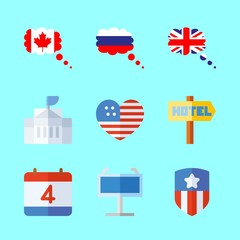 flag icons set. fourth, detail, rocky and power graphic works