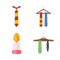 peace vector icons set. candle and tie in this set