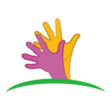 Logo hands hopeful vector design