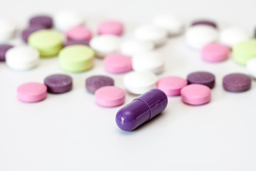 Obraz na płótnie Canvas Multicolored vitamin pills.
