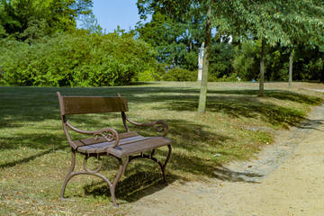 Bench at the path in the park