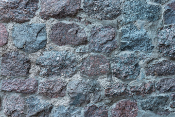 Grey medieval stone wall texture background. horizontal