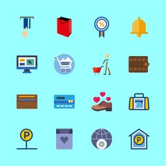 shopping icons set. garment, gray, connect and web graphic works