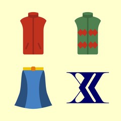 clothes icons set. occupation, glamour, style and fleece graphic works