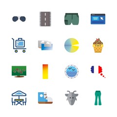 16 summer icons set