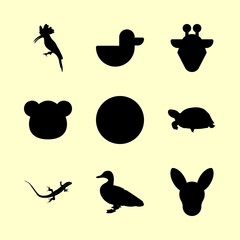 9 animal icons set