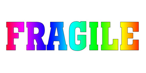 fragile Color rainbow gradient banner logo. 