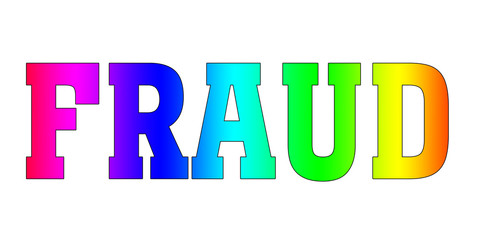 fraud Color rainbow gradient banner logo. 