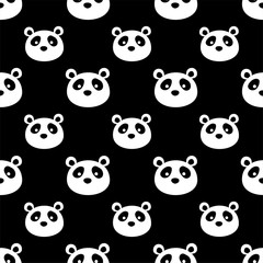 Seamless Panda bear pattern, background, texture Vector illustration.