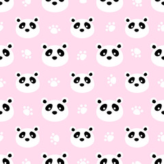 Seamless Panda bear pattern, background, texture Vector illustration.