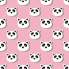 Seamless Panda bear pattern, background, texture Vector illustration.