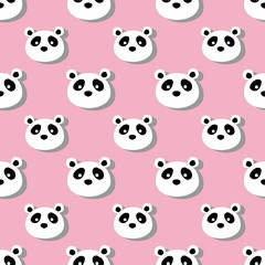 Obraz premium Seamless Panda bear pattern, background, texture Vector illustration.