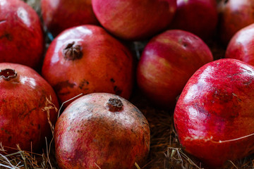 Red pomegranate harvest
