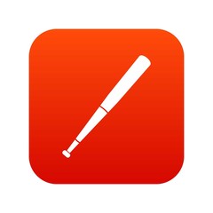 Black baseball bat icon digital red for any design isolated on white vector illustration