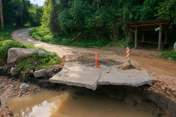 Thailand, Chiangrai - Chiangmai road #118, after flooding